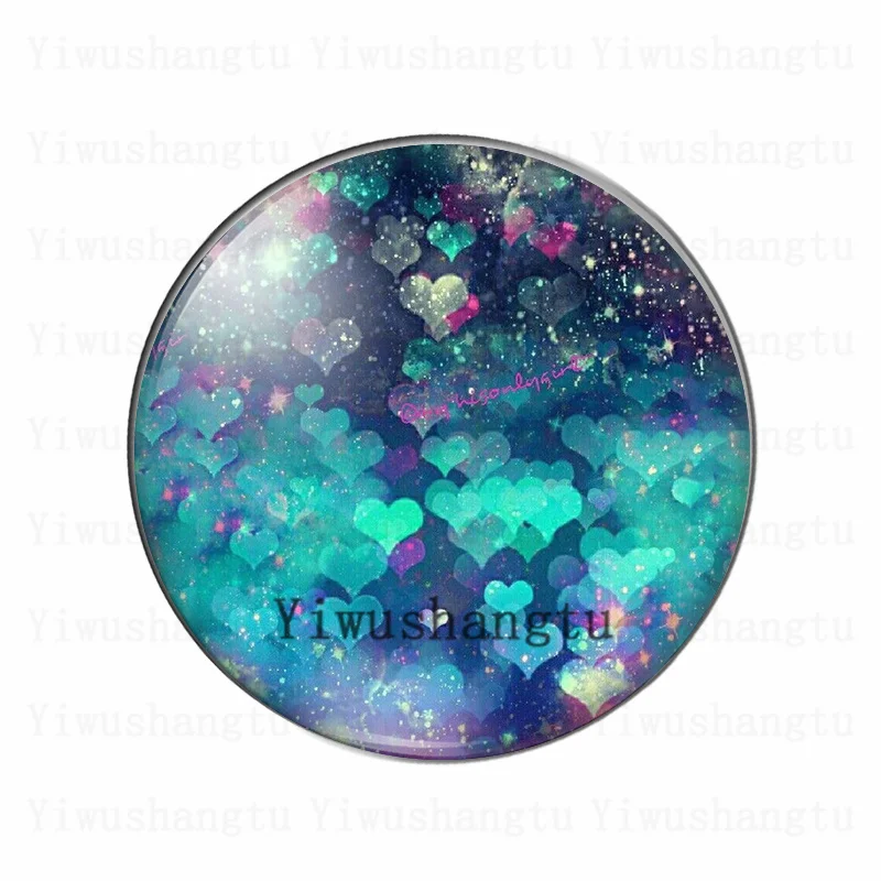 New glitter sweet Love hearts Stars pattern 12mm/18mm/20mm/25mm Round photo glass cabochon demo flat back Making findings