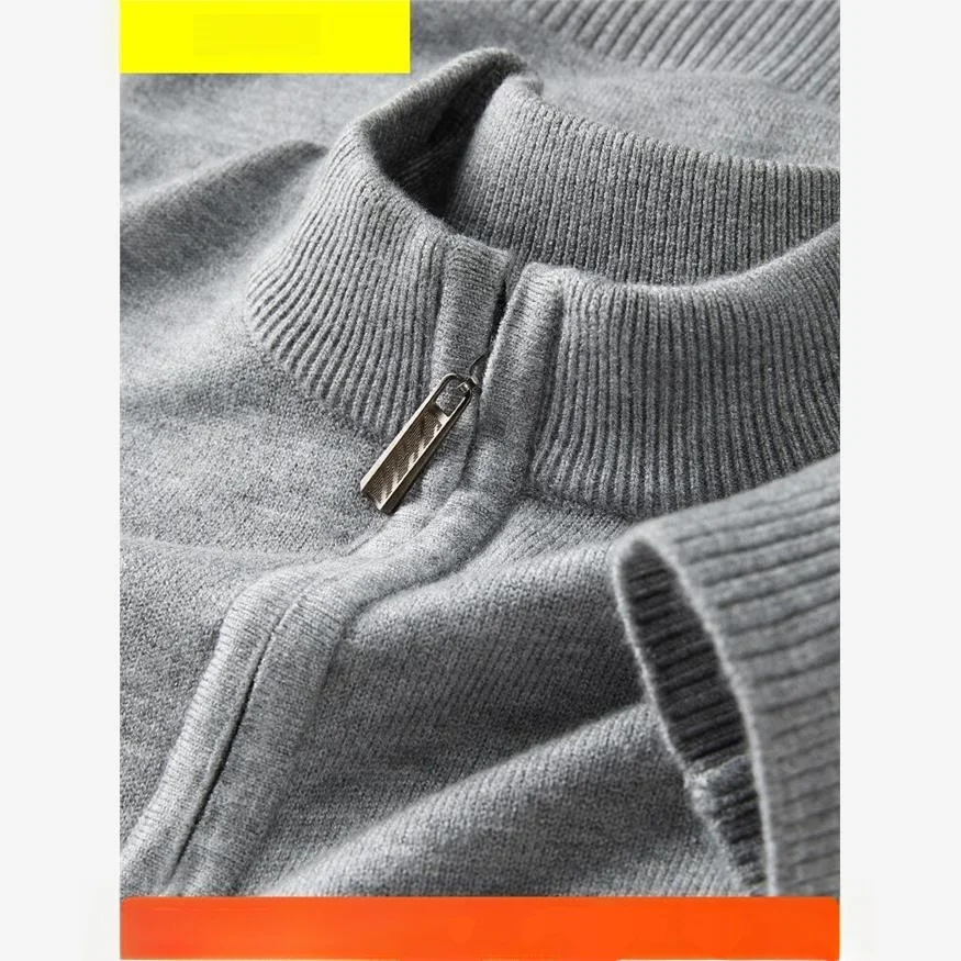 

Мужской вязаный свитер на молнии f, повседневный теплый базовый слой, весна-осень, новый легкий спортивный топ высокого класса