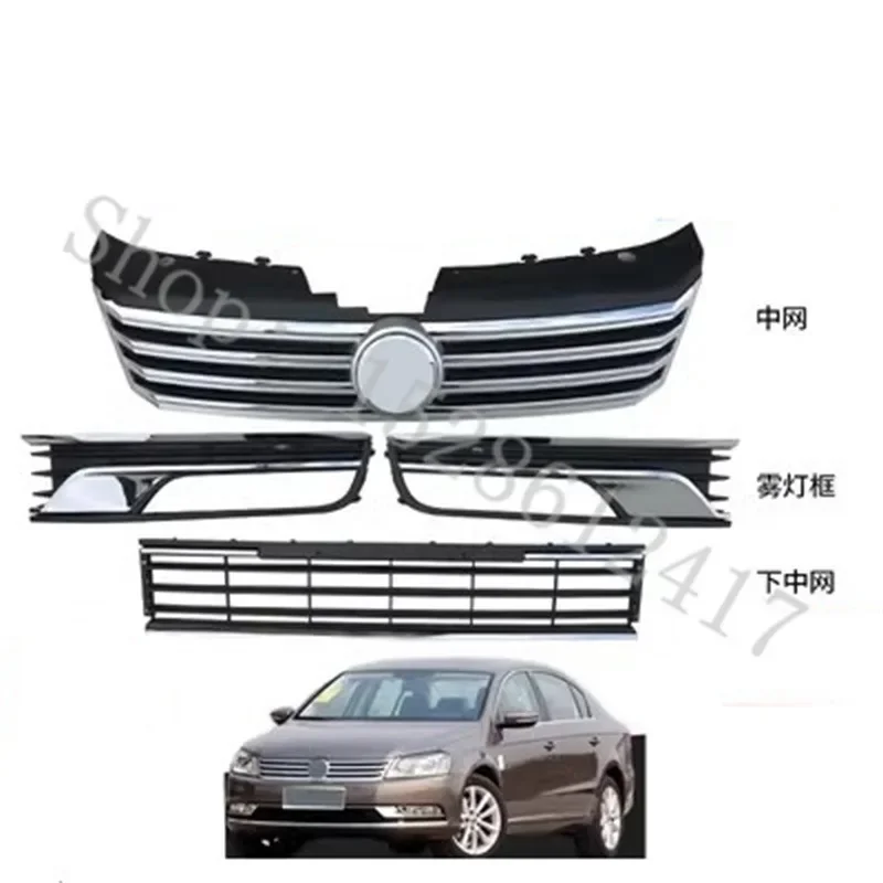 

for VW/ Volkswagen passat B7 B7L 2012-2016 accessories grille Chrome Front Grille Around Trim Racing Grills Trim Fog lamp shade