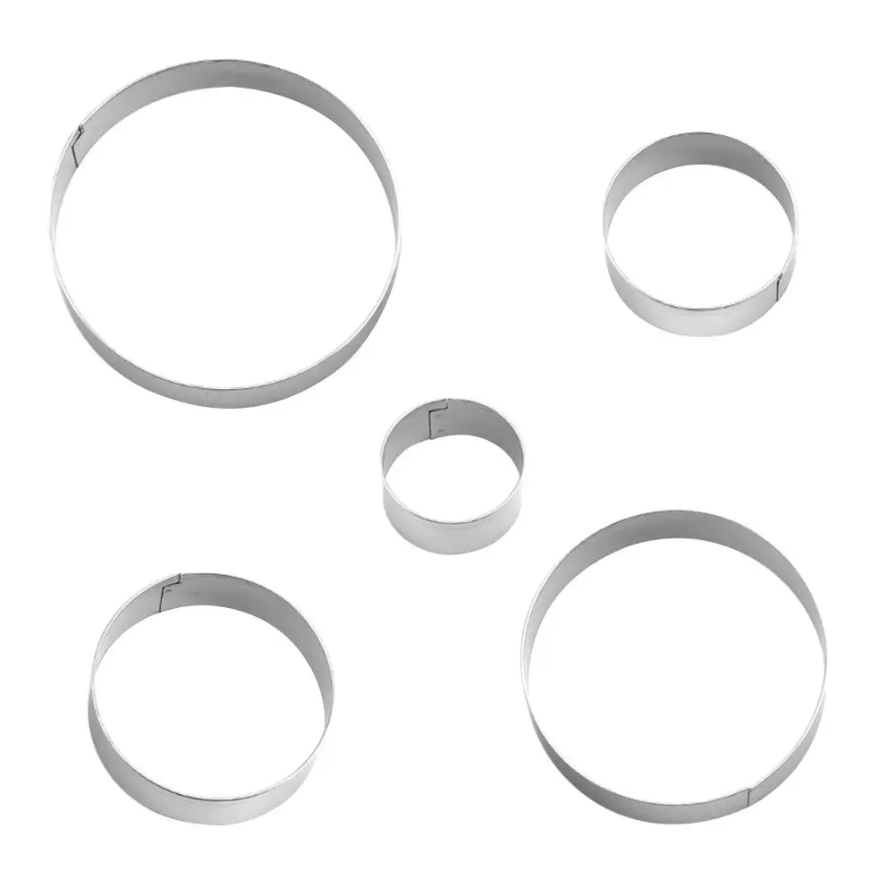 2Sets Stainless Steel Round Cookie Cutters Food Grade Baking Molds for Cookies Cakes Chocolate Fondant Dinosaurs DIY Party