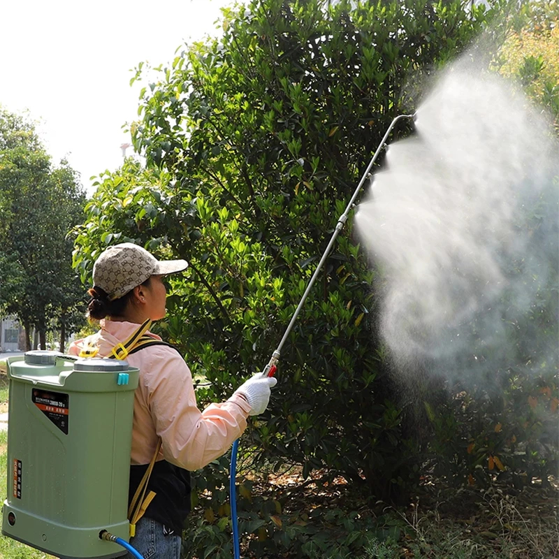 بخاخ زراعي بمضخة أربع أسطوانات، بخاخ كهربائي للتحريك والتنظيف، حقيبة ظهر بطارية ليثيوم للتطهير عالي الضغط #3