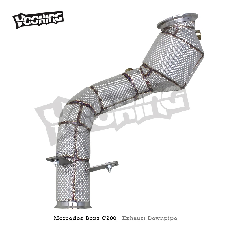YK Stainless Steel Exhaust Downpipe Catted Downpipe For Benz C200 C250 C300 W205 2015-2021 Exhaust Pipe