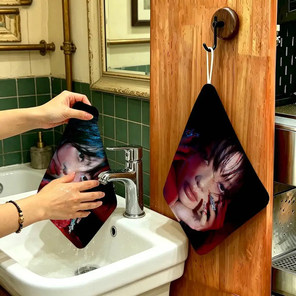 Kpop Singer YVES Multi-scene Polyester Cotton Towel, Hanging Hand Wiping Cloth for Kitchen Bathroom Hotel