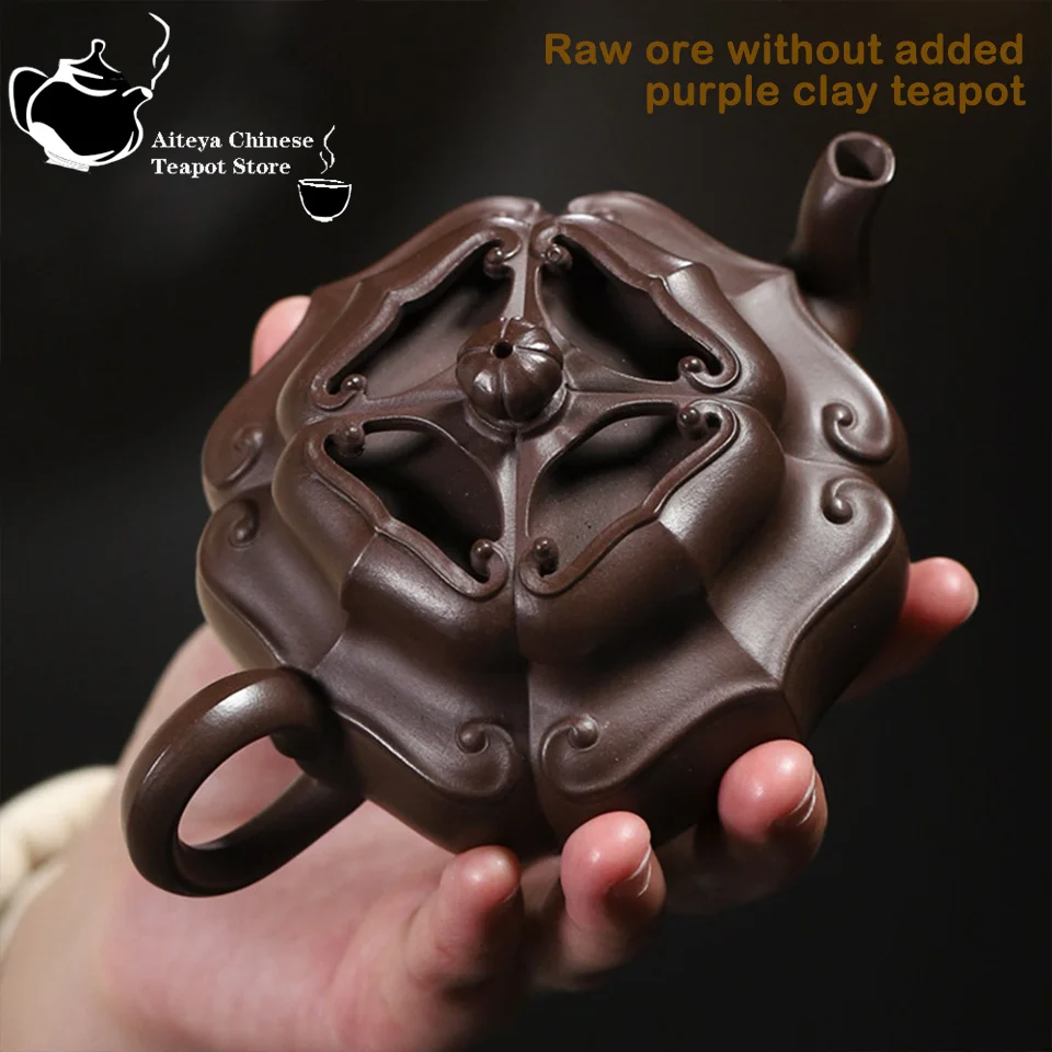 

Authentic Yixing handmade purple clay teapot, original ore, eggplant skin, purple clay, Chinese style teapot, Kung Fu tea set