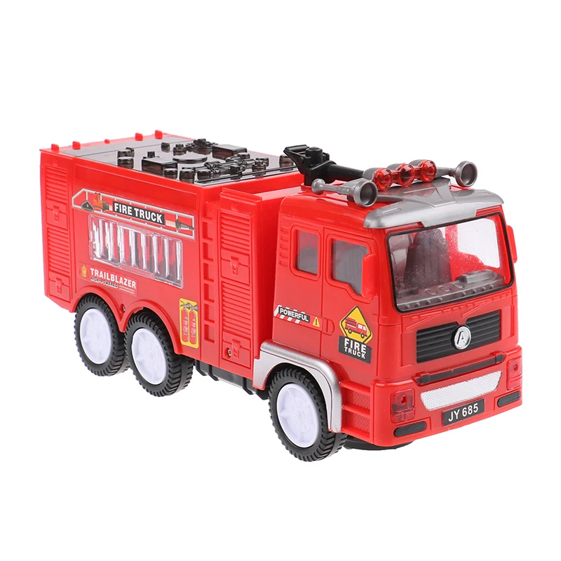 Electric Fire Truck Kids Toy With Bright Flashing 4D Lights & Real Siren Sounds Bump And Go Firetruck Fire Engine Toy For Boys