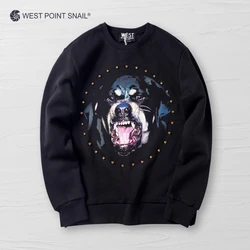 Moletom feminino grande cachorro impressão gráfica hoodies primavera outono casual hip hop tendência manga longa pullovers streetwear roupas