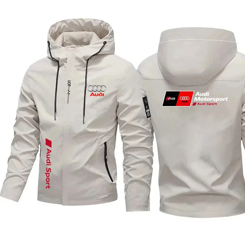Audi Logo, High-Quality Sport Jacket, Windproof Jacket, Modern Hooded Shirt. Suitable for Motorcycle Enthusiasts as Well as Avia