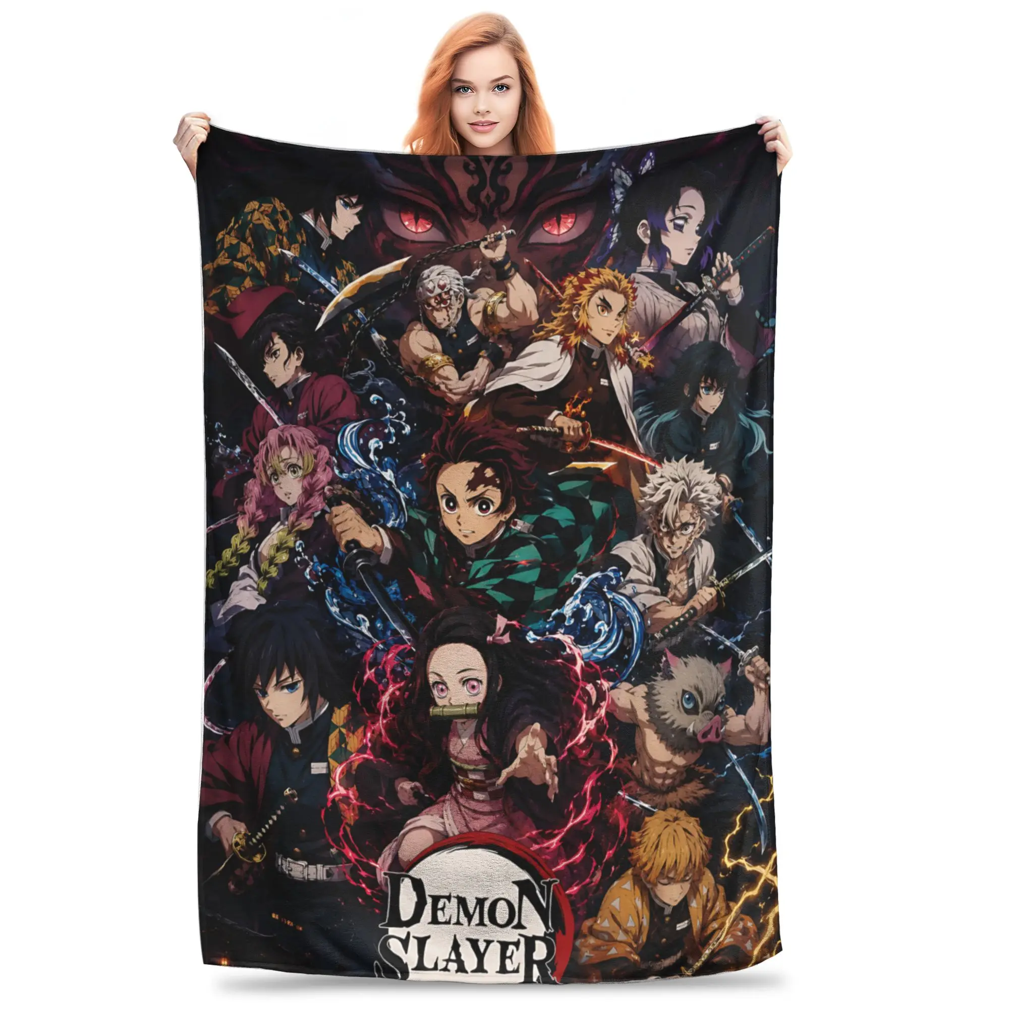 1PC Demon Slayers  Winter Blankets for Adults Bedding Home Interior Sofa Knee