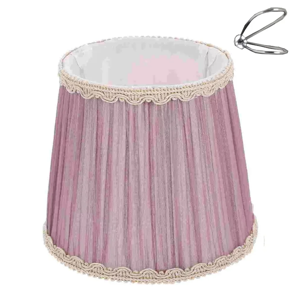 Clip on/Meson Type Cloth Lamp Shade Wear‑resistant Soft Lamp Table Cover E14 Bulb Easy Installation Chandelier Lampshade