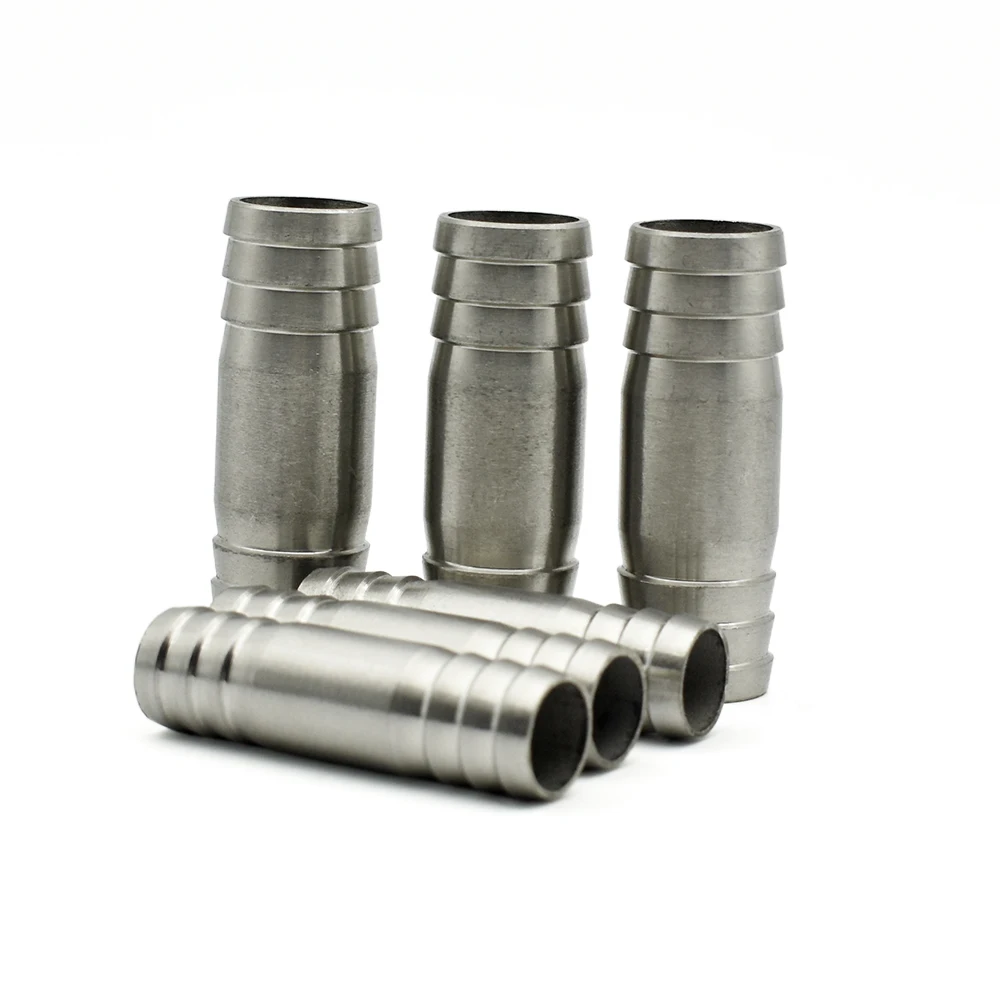 6mm 8mm 10mm 12mm 13mm 14mm 15mm 16mm -41mm Hose Barb Straight Two Way 304 Stainless Steel Pipe Fitting Connector Home Garden
