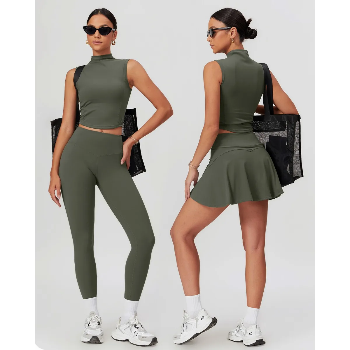 

2 piece sets womens outfits sgrinding tight yoga suit women's thin back sports suit casual fitness yoga suit sport set women