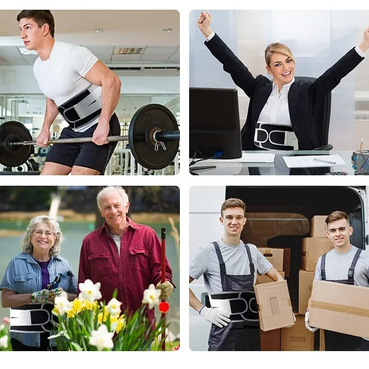 

Дышащий поясничный бандаж TRALOW со съемной стальной пластиной, невидимая поддержка для талии для мужчин и женщин на работе, дома и при занятиях спортом