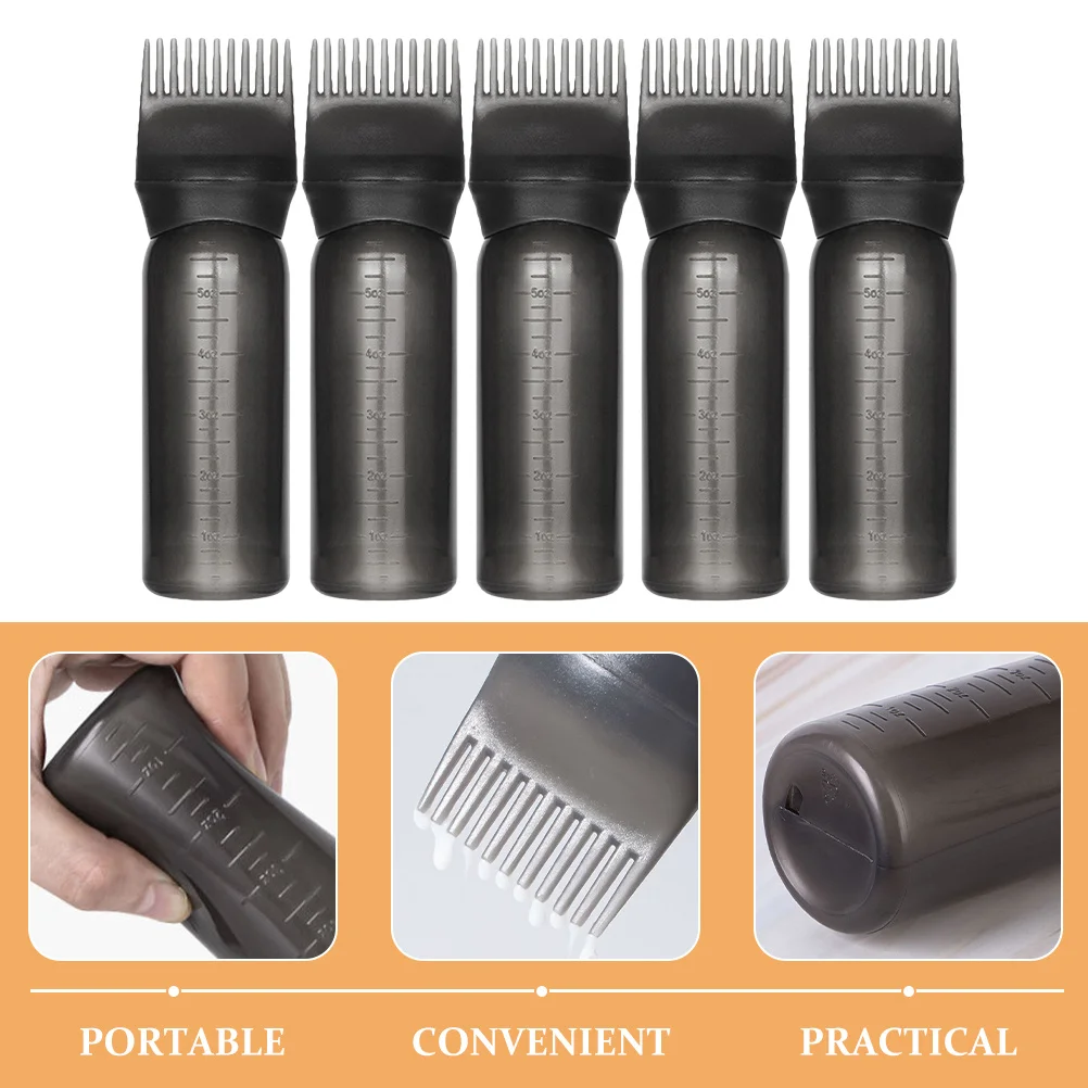 5 قطعة زجاجات صبغ قضيب زجاجة لون الشعر شامبو زيتي خلط مع مقياس مانعة للتسرب لصالون المنزل استخدام لون الشعر