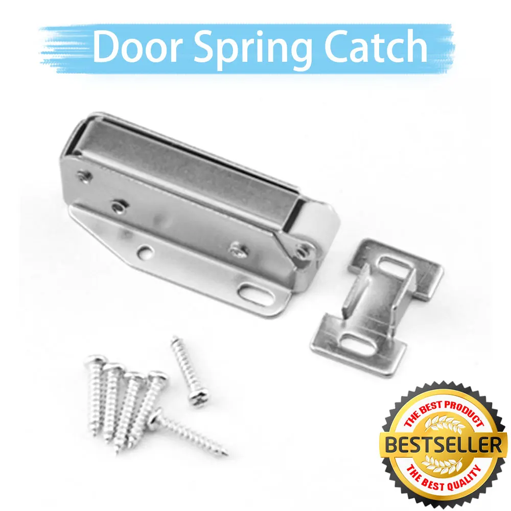 1 Stuks Loft Deur Springveer Luik Push Latch Auto Lente Koudgewalst Stalen Touch Latch Push Latch Zolder Kast Lock Hardware