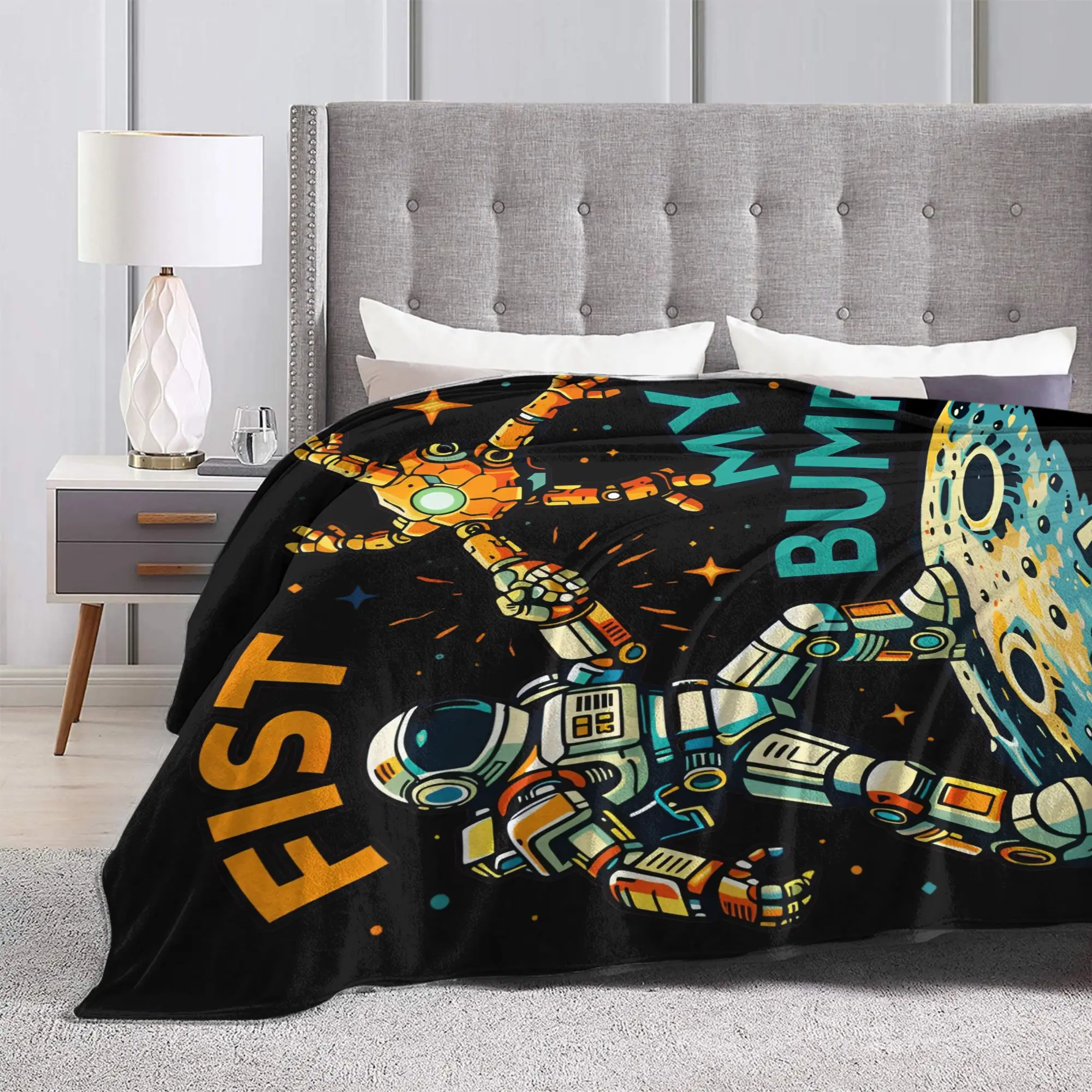 Fist my bump Jazz Hands Rockys Project Hail Mary Blanket  Flannel Novelty Warm Throw Blanket for Bedding Lounge Decoration