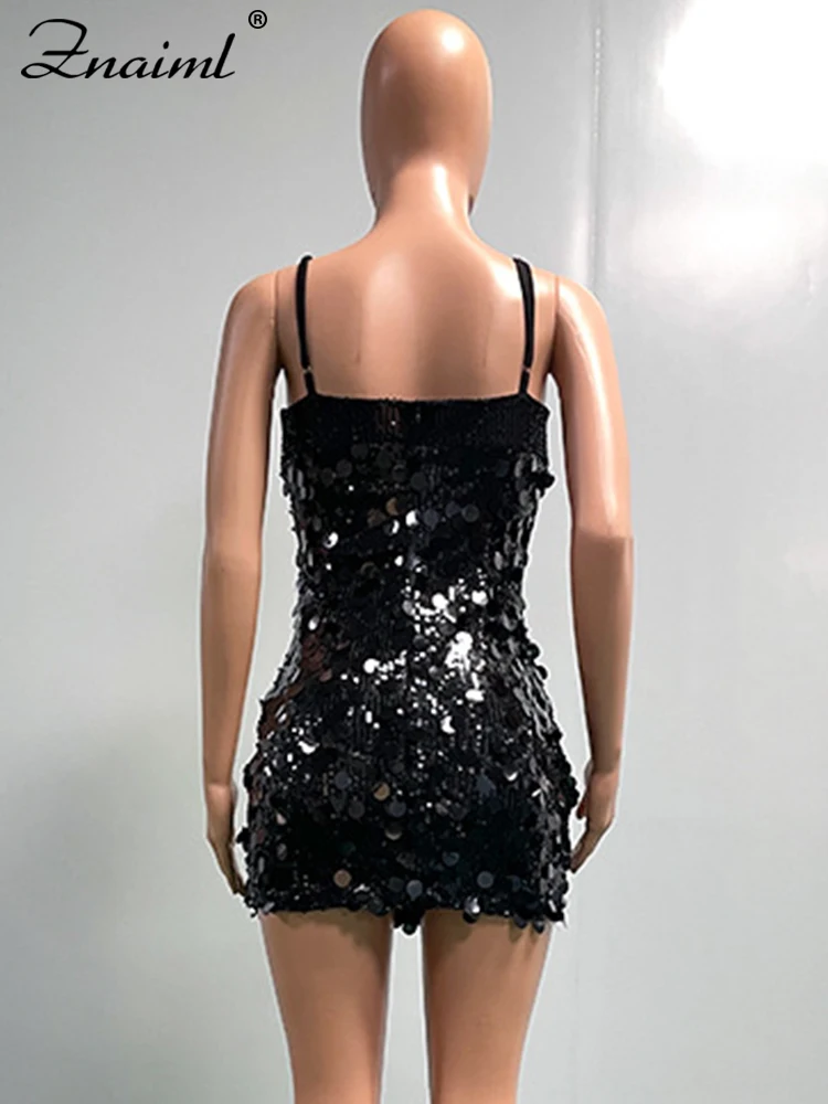 Znaiml Luxury Sequins Glitter Evening Party Mini Dress Women Sleeveless  Backless Sexy Night Club Vestidos Birthday Hot Girls - AliExpress 200000345