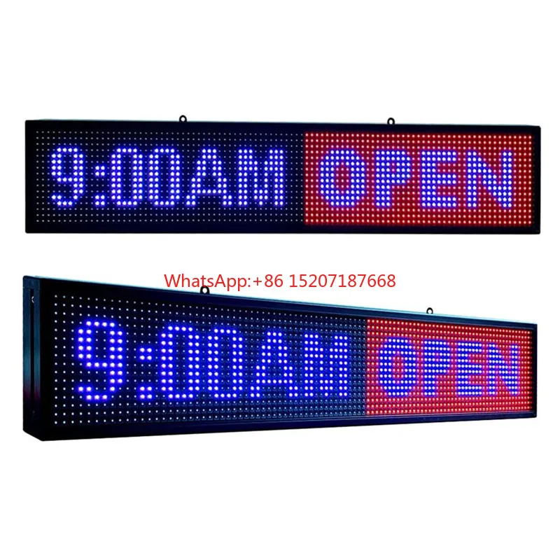 WiFi LED RGB Color Sign 100X20cm With High Resolution P10 LED Panel, And New SMD Technology With Integrated Power Supply