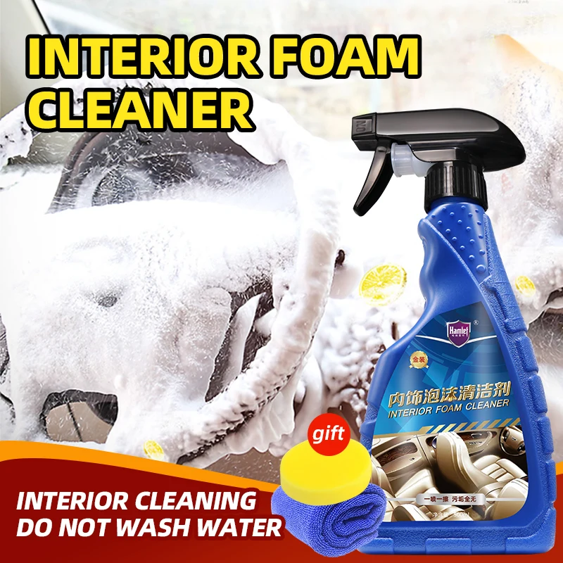

Hamlet 500ml Car Interior Cleaner Multifunctional Foam Leather Cleaner Car Interior Ceiling Leather Seat Destaining