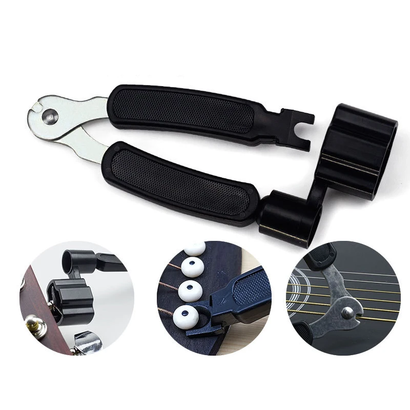 Guitar String Changing Tool String Cutter Winder String Bridge Pin Puller 3 in 1 Guiitar Accessories