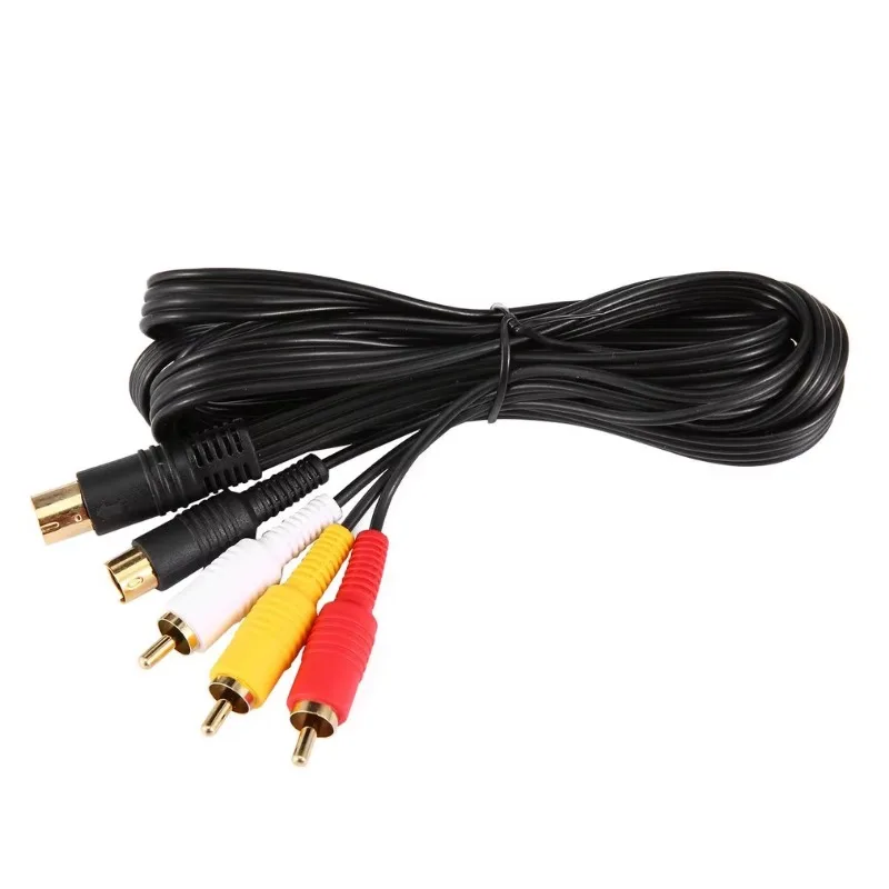 1.8M Gold-plated AV RCA  Video Audio Composite Cord Cable for SEGAS Saturn S-Video AV Cable