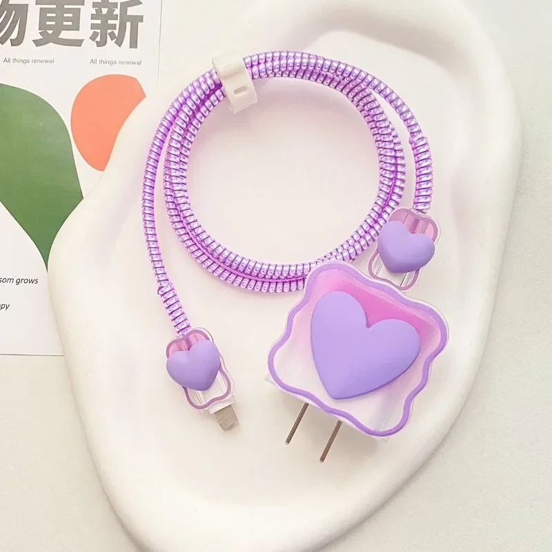 Wave Gradient Cable Protector Charger Protective Case For iPhone 18W 20W Fast Charging Adapter