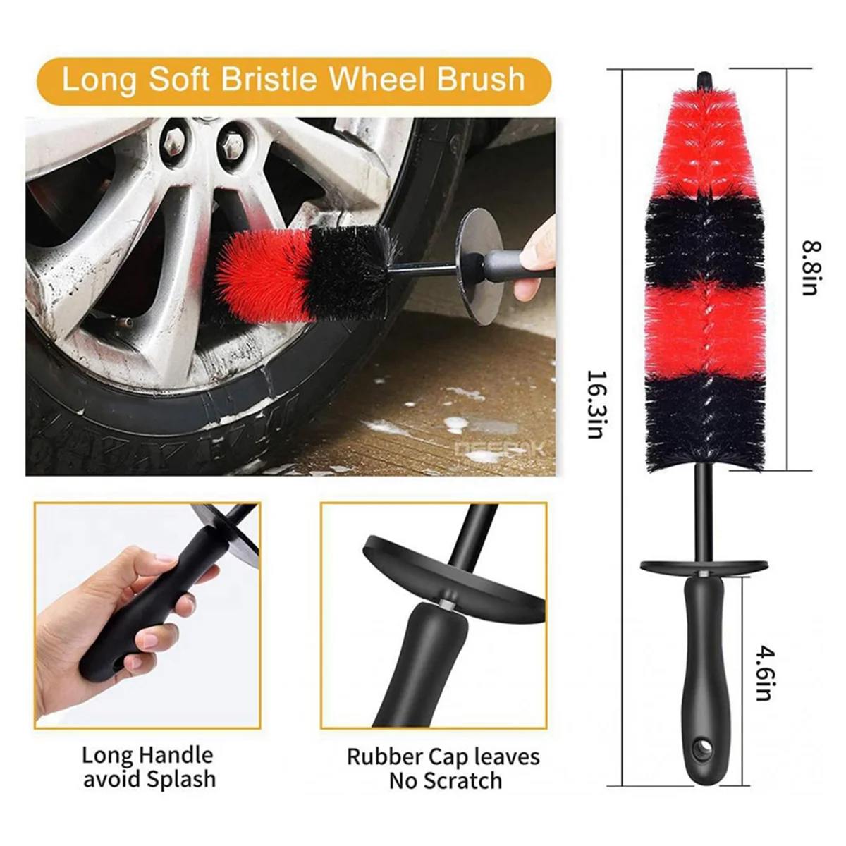 10-Piece Car Details Brush Set Long Soft Wheel Brush Car Wash Details Brush Ultra-Fine Fiber Cleaning Gloves