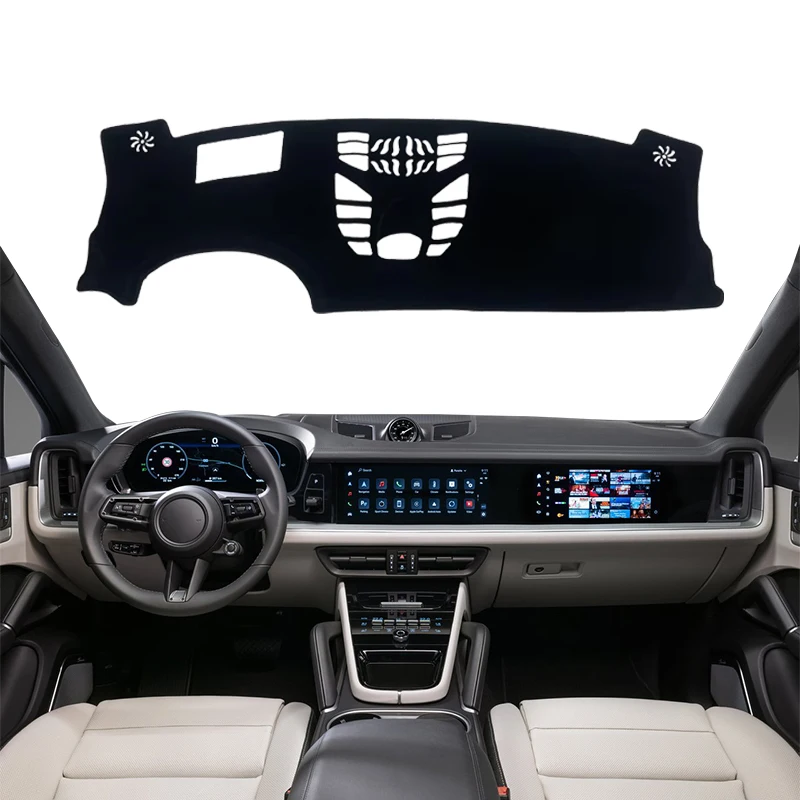 1x For Porsche Cayenne 2024 Facelift Dashboard Cover Dash Mat Carpet Dashmat Liner Sunshade Anti-dirty Anti-sun Sticker Pad Auto