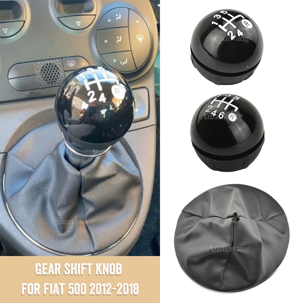 5 6 Speed Gear Shift Stick Knob Level For Fiat 500 500C Manual Car Styling Accessories