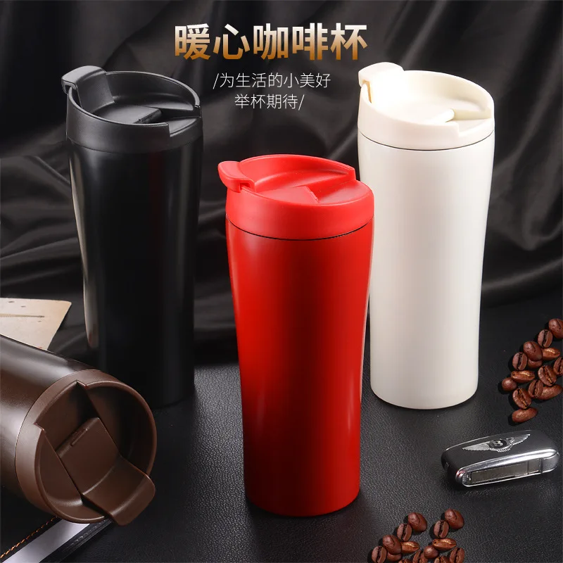 Men Women Simple Thermal Mug Large-capacity Portable Accompanying Cup Car Cup Coffee Cup Water Cup