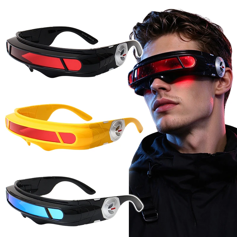 Men Women Punk Glasses Futuristic Cosplay Costume Sunglasses Prop Accessories Halloween Carnival Adult Eyeglasses Gift