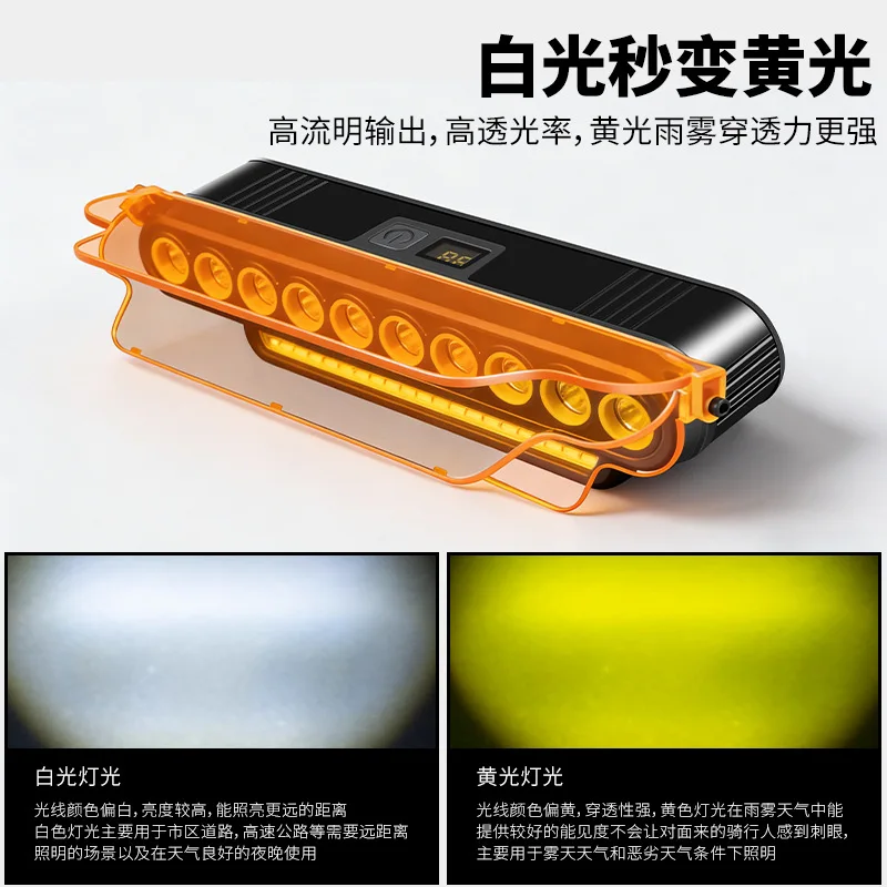 Cross-border Super Bright Bicycle Light Night Cycling Light Bicycle Light ABS Horizontal Bicycle Headlight with Horn