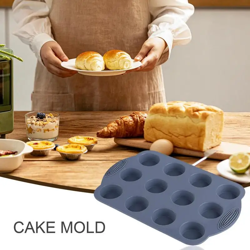 Oreo Cookie Mold 12-Cavity Muffin Pan Non-stick Oven Microwave Safe Baking Mold for Candy Mini Cakes Jelly Brownies Pies Cookies