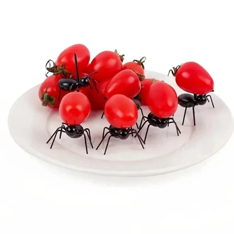 12Pcs Ant Toothpicks Fruit Dessert Fork, Reusable Ant Food Pick, Animal Appetizer Forks For Snack Cake Dessert