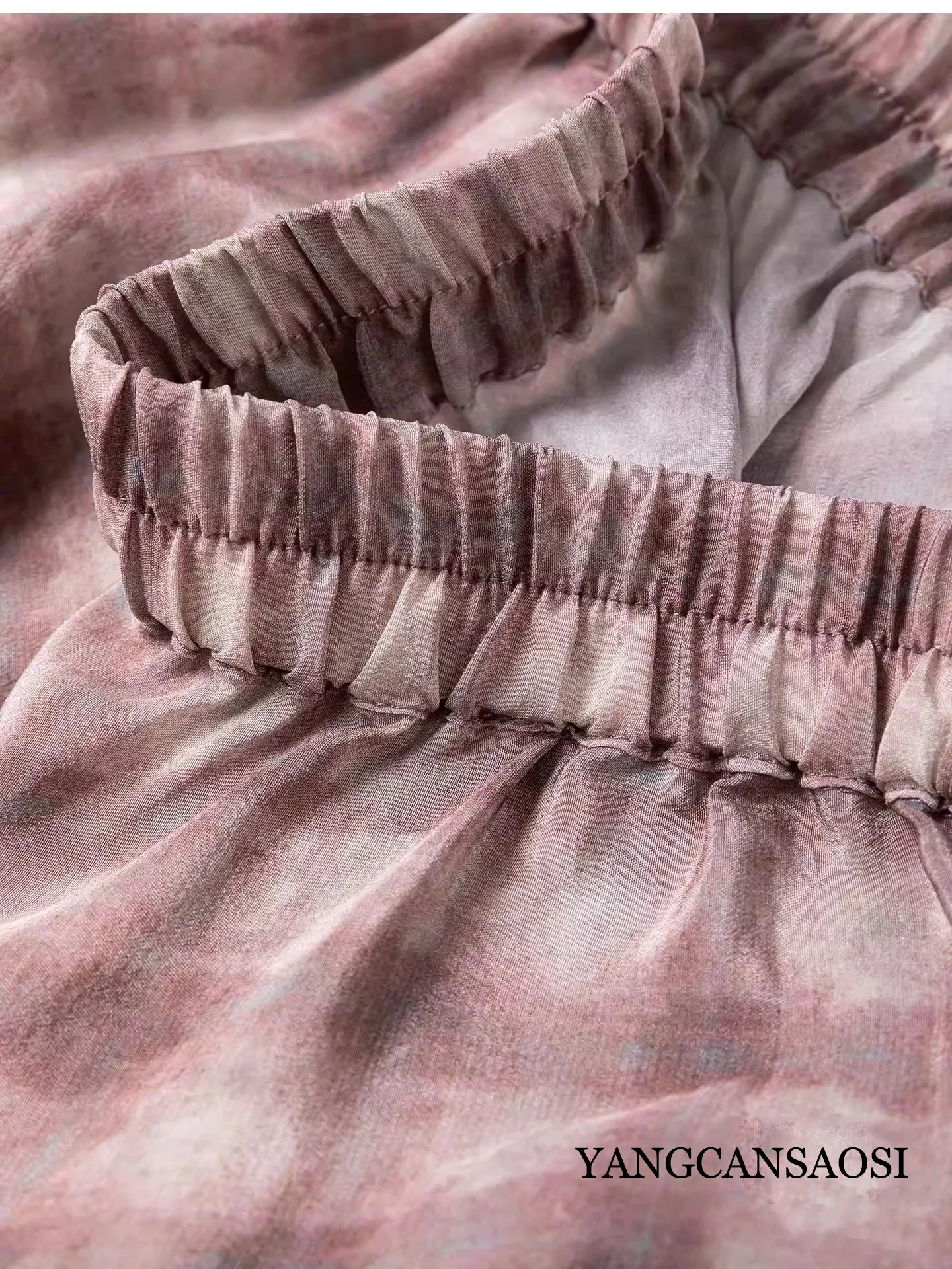 College Style Women's Fashionable Pink 3-meter Large Swing 100% Natural Mulberry Silk Crepe De Chine Oblique Cut Skirt