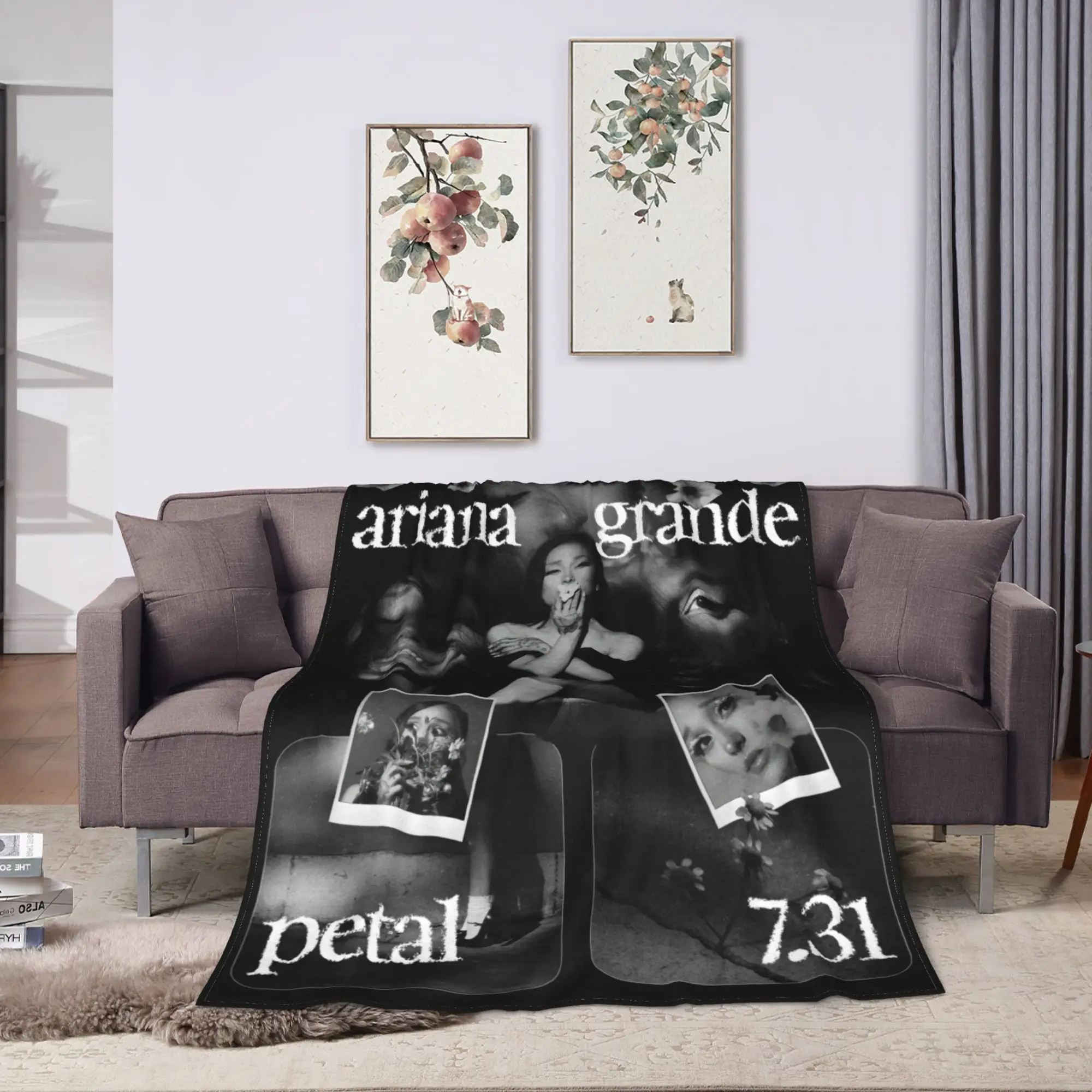 Arianas Grandes petal  Blanket  Travel Flannel Bedding Throws For Couch Bed Soft Warm Custom Quality Bedspread Gift Idea