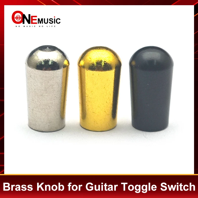 

10Pcs Brass Knob Toggle Switch Tip Button Cap for Pickup Selector Internal Thread M3.5 or M4, Black/Gold/Chrome