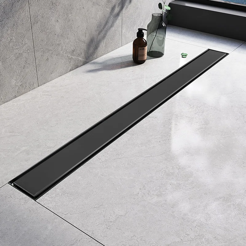 Factory Supply Customize Size Watermark Bathroom Tile Insert Long Shower Drainer SS304 Linear Floor Drain
