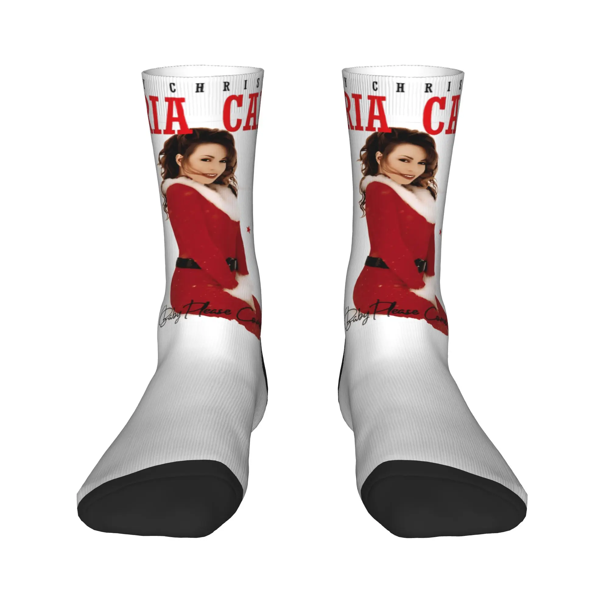 Mariahs Careys Socks Merry Chrismas Anti Slip Stockings Men's Medium Soft Climbing Socks Autumn Modern Design Socks