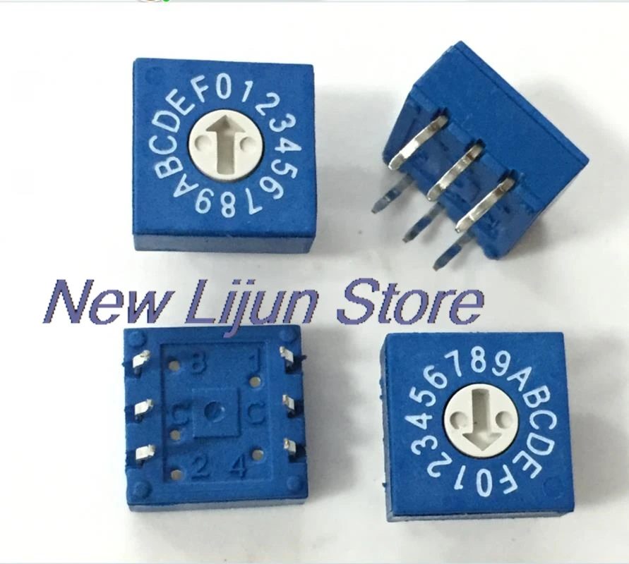 

40pcs 0-F Rotary coding switch Dial switch 16 bit PCB Coding switch 8421C Positive code 3:3
