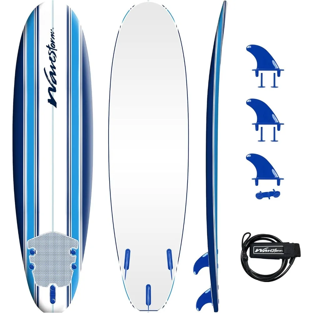 Classic Soft Top Foam 7ft Surfboard Surfboard for Beginners and All Surfing Levels Complete Set Includes Leash