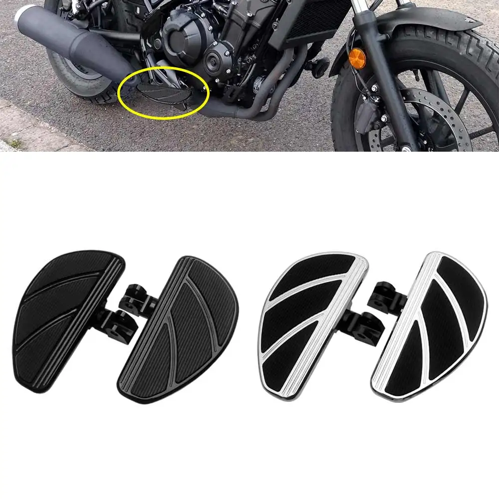 Rider Footboard With Non-Slip Rubber Footrest Fits For Honda Rebel Cmx300 Cmx500 2017-2026 High Quality Material Black/Chrome