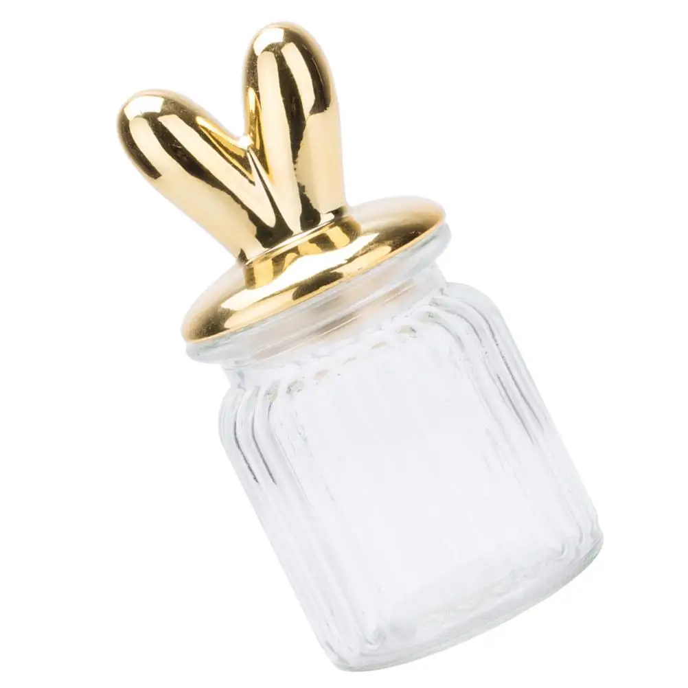 

Rabbit Ear Sealed Jar Storage Jars with Lids Candy Airtight Food Container Glass Snack Travel