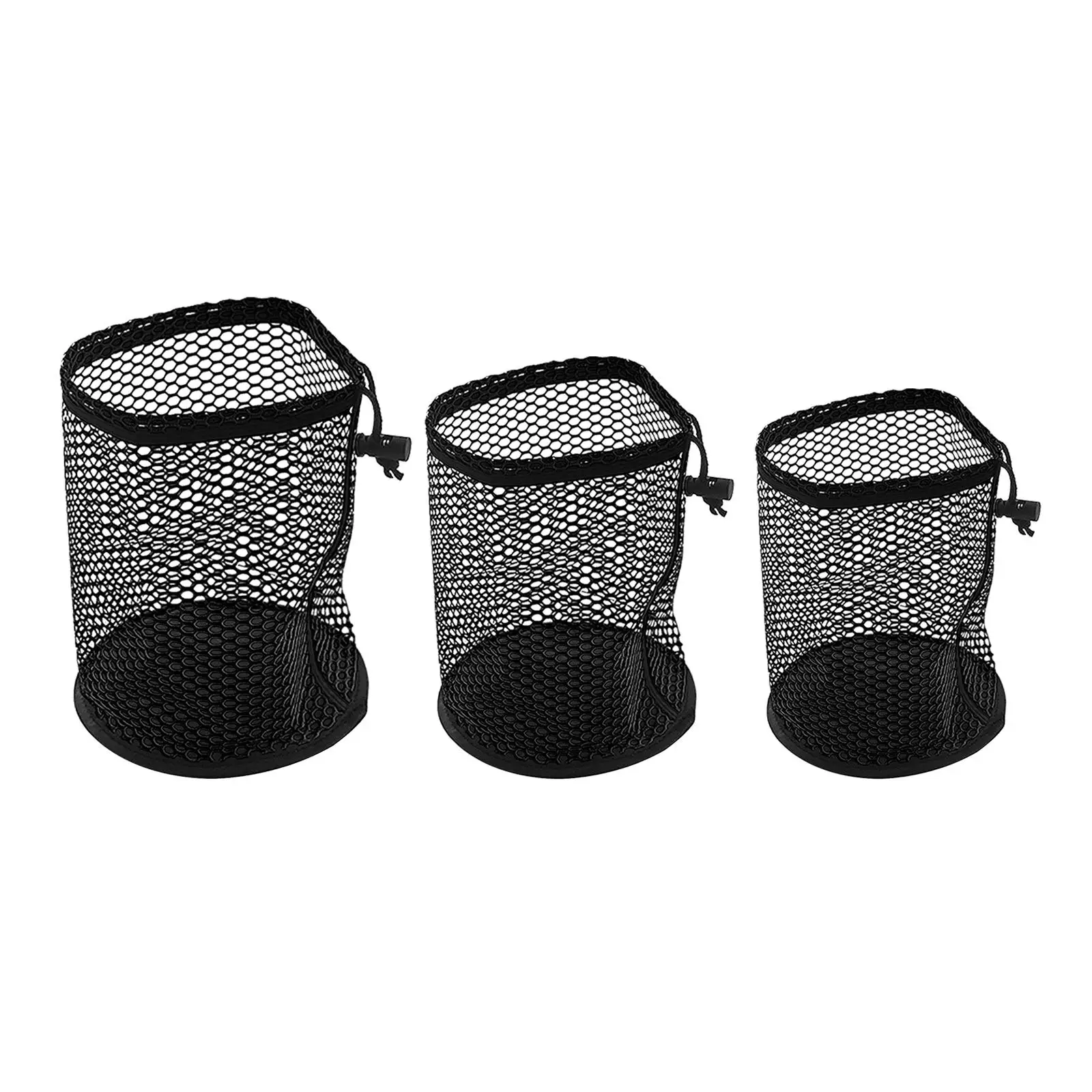 Golf Ball Bag Ball Container with Drawstring Multifunctional Lightweight Golf Ball Holder Bag for Outdoor Toys Gym Beach (Black)