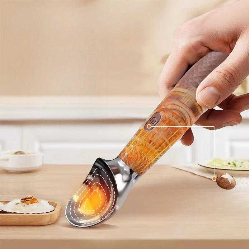 Electric Ice Cream Spoon Stainless Steel Heated Dessert Spoon Portable Kitchen Tools