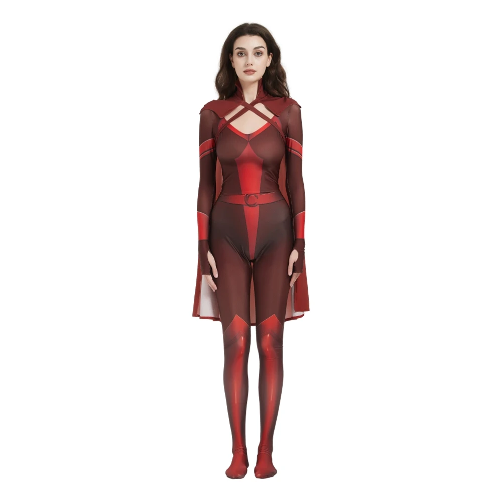 ชาย Crimson Countess Stormfront ชุดคอสเพลย์ผู้ใหญ่ Spandex Crimson Countess Zentai Stormfront ชุดบอดี้สูท