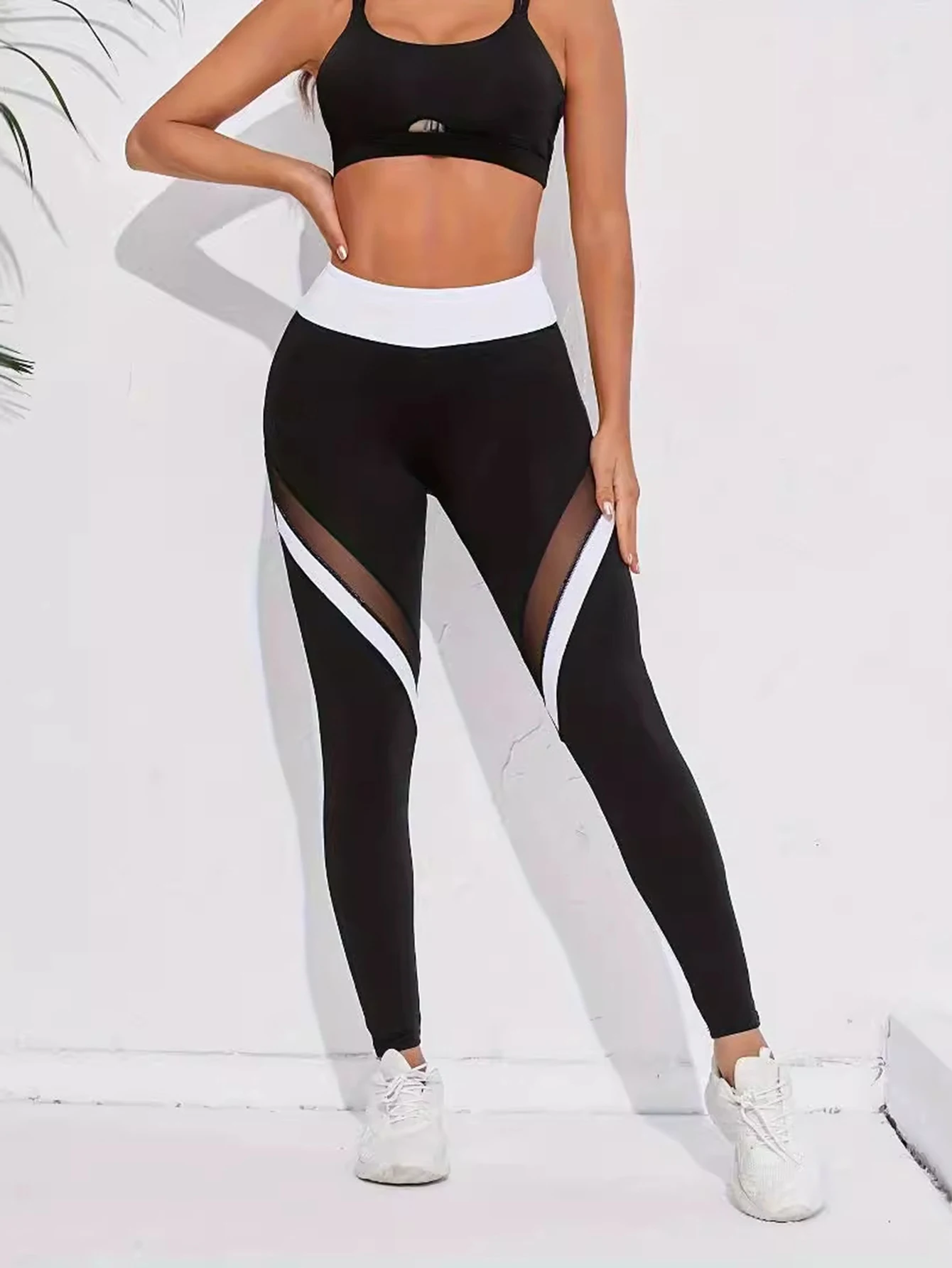 

Женские узкие леггинсы с высокой талией, осенние повседневные лоскутные базовые спортивные леггинсы до щиколотки, простая мода