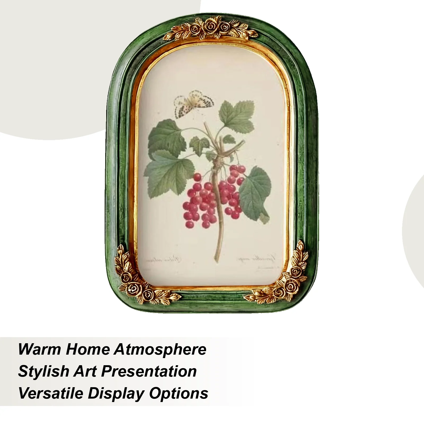 Retro Photo Frame 5x7 Inch Aesthetic Art Picture Frame Wall Tabletop Display Classical Carved Flower Picture Frame Table Decor