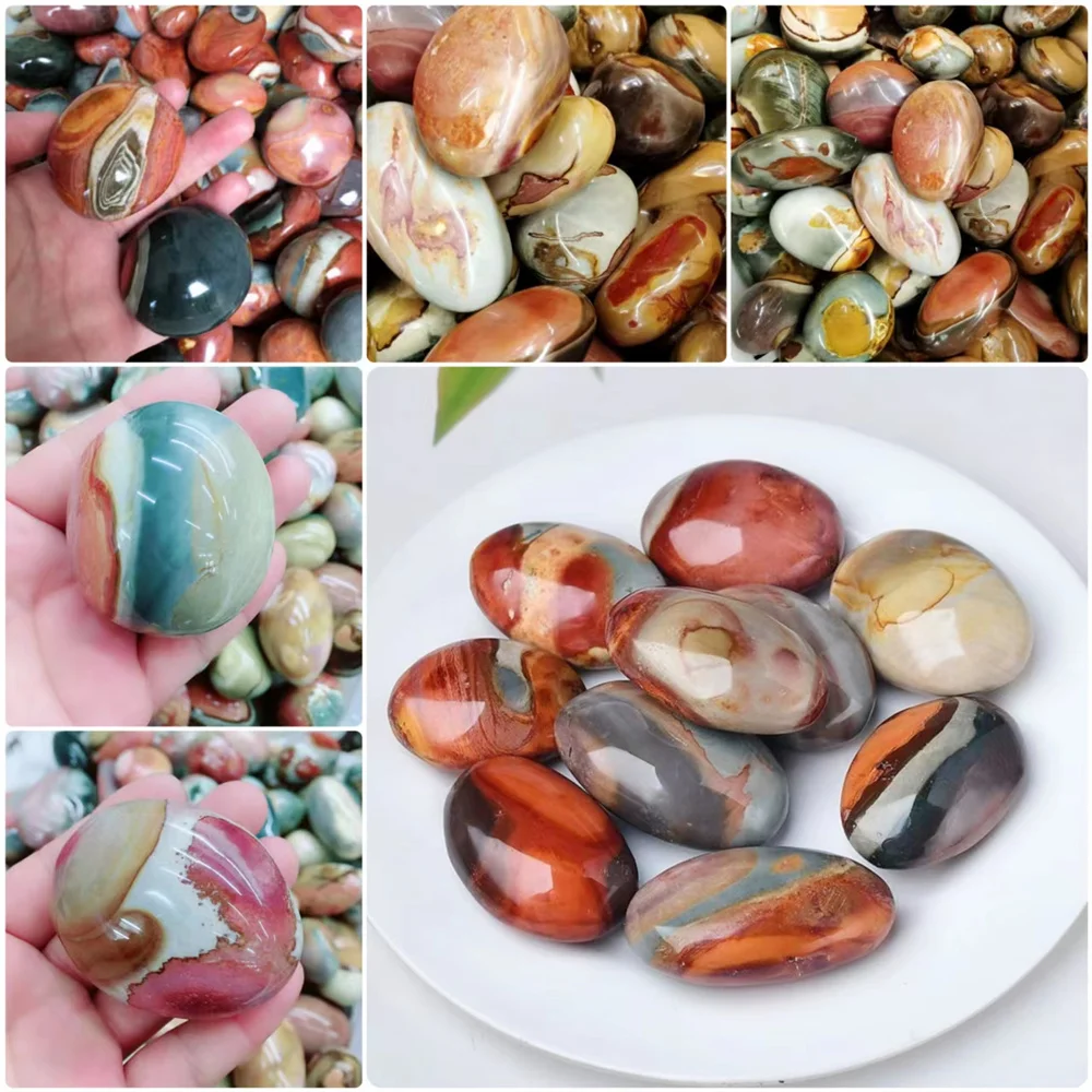 Pure Natural Multicolor Jasper Sea Stone Reiki Rolling Gravel Healing Gift Sorcery Play Stone Decorated Crystal Agate Stone