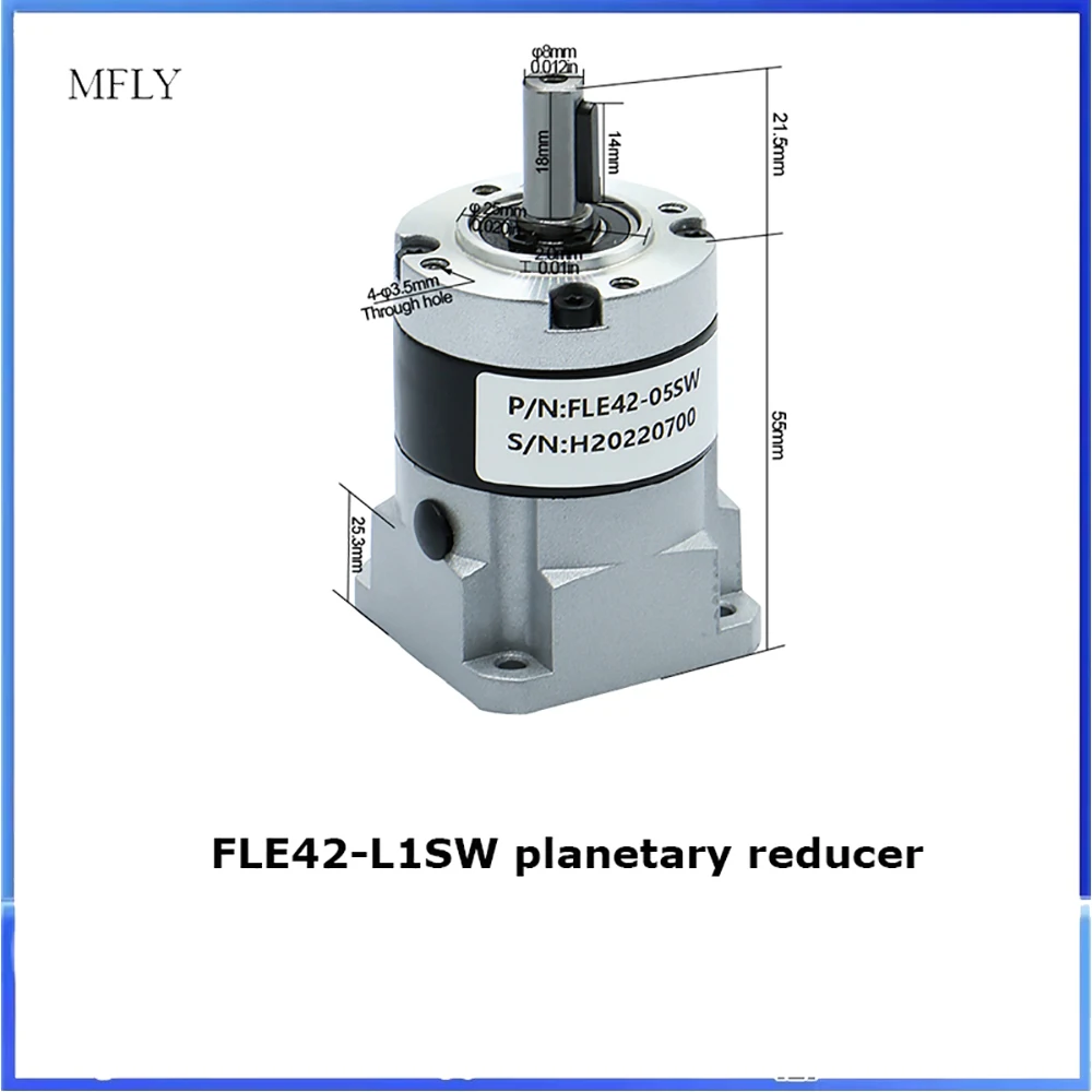Planetary Reducer FLF57 Suitable for 23 Gear Ratio 4 / 5 / 10 / 20 / 25 / 50 Max 25N.m For 57 Stepper Motor