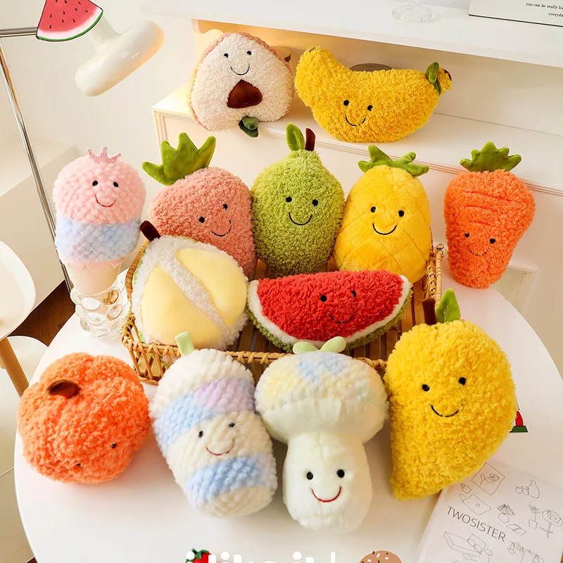Kawaii Plush Toy Stuffed Doll Vegetable Fruit Character Series Kids Birthday Gift Home Decor Party